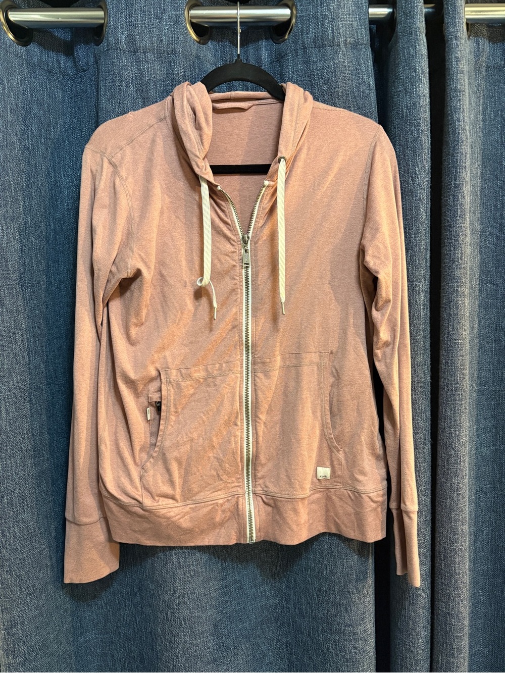 Vuori Dusty Pink Halo Zip Front Hoodie Jacket